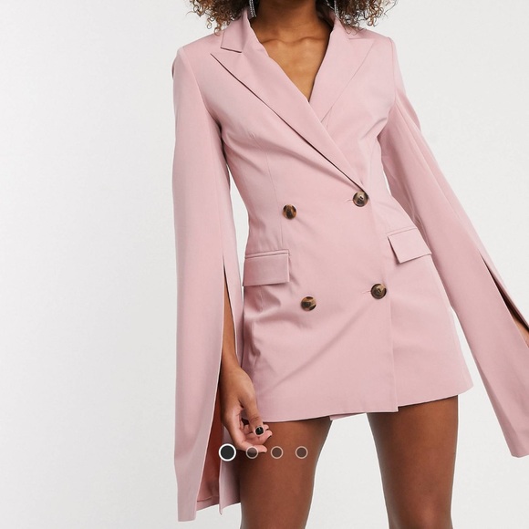 asos pink blazer dress ASOS Design - Double Breasted Blazer - Women - Polyester/Viscose/Elastane - 0 US